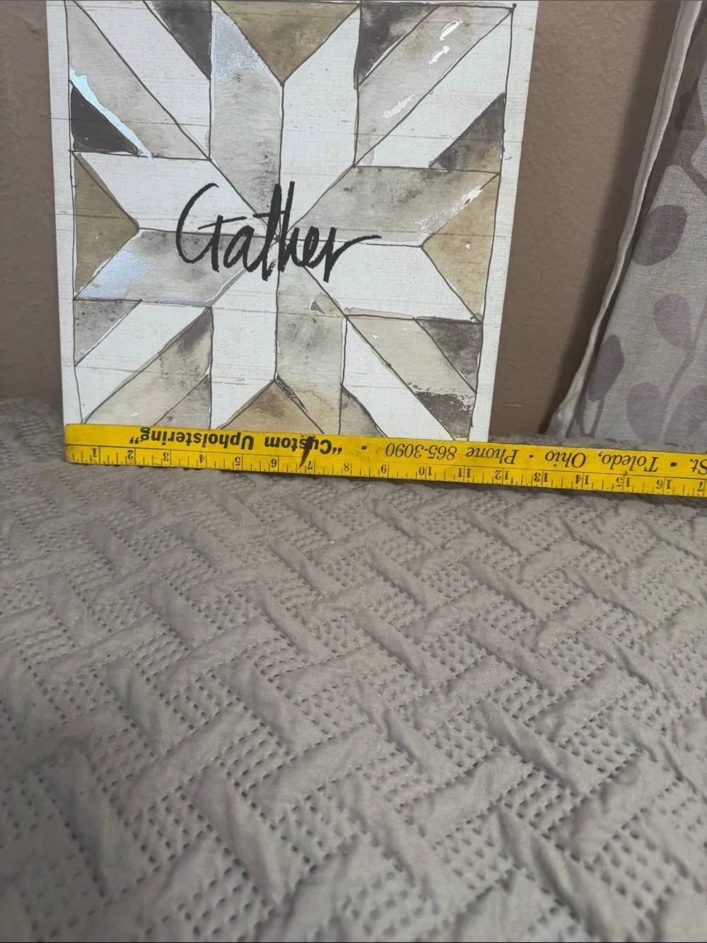 Gather Wall Art Sign in White and Beige